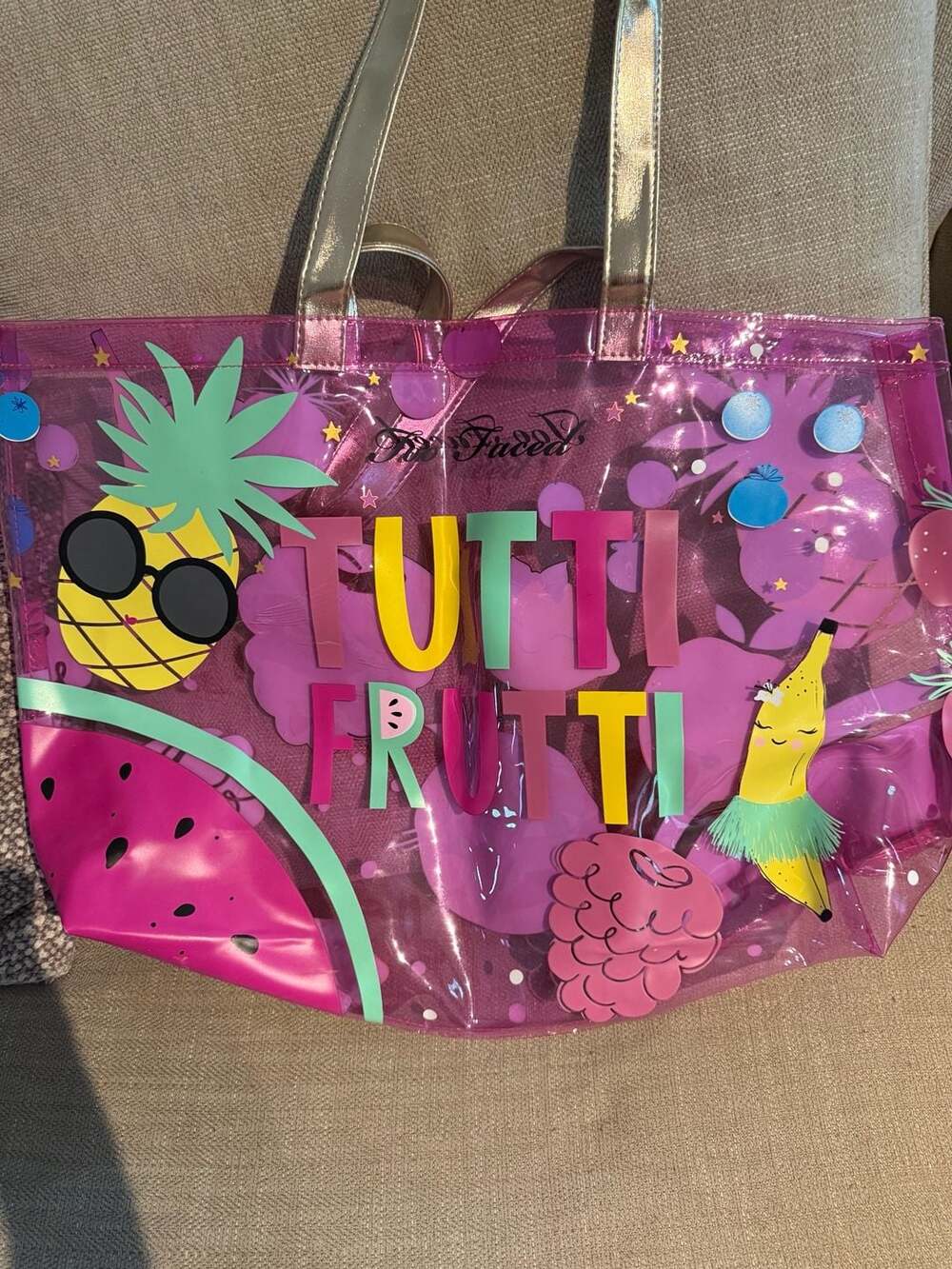 Too Faced Tutti Frutti Limited Edition Clear Vinyl Tote Bag